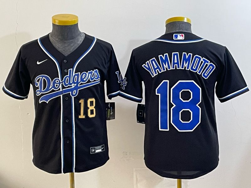 Youth Nike 2026 Los Angeles Dodgers #18 Yamamoto Black Game MLB Jersey 075->youth mlb jersey->Youth Jersey